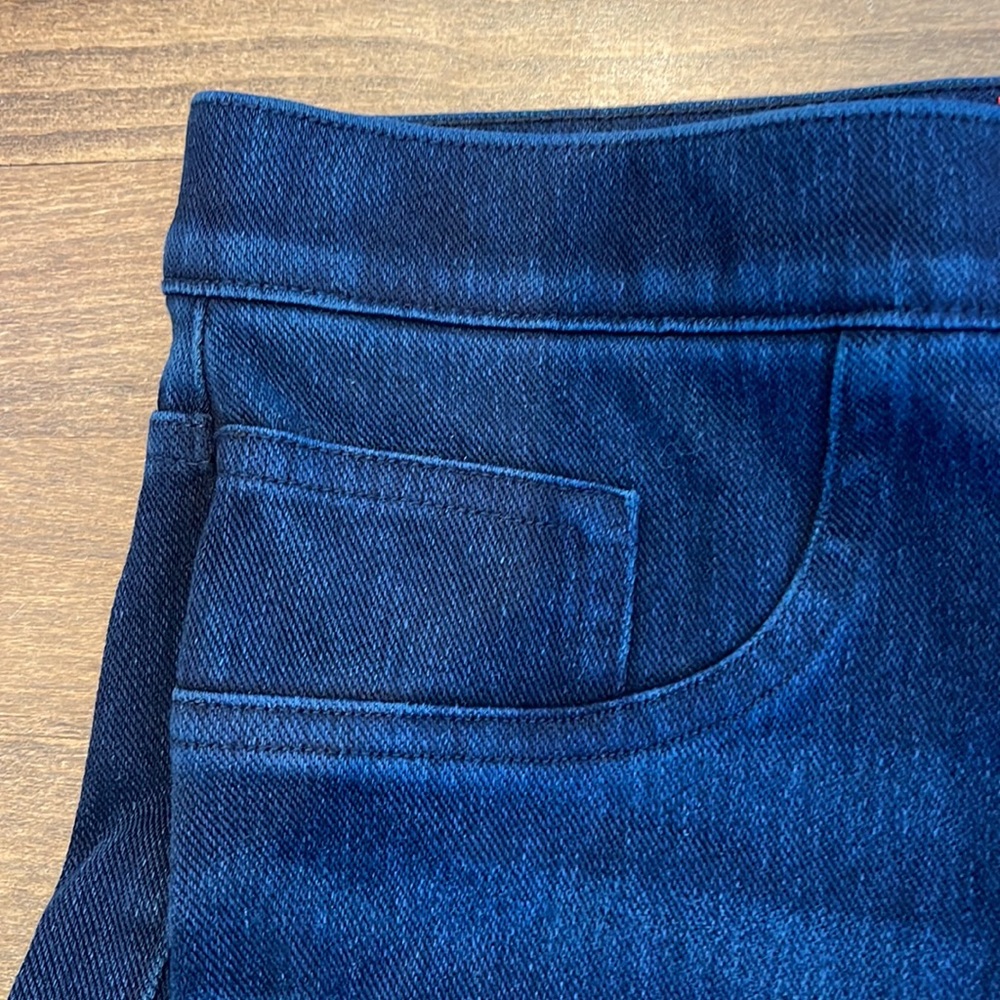 Spanx sweatpant jeans straight leg twilight rinse dark wash high rise waist - Picture 6 of 12